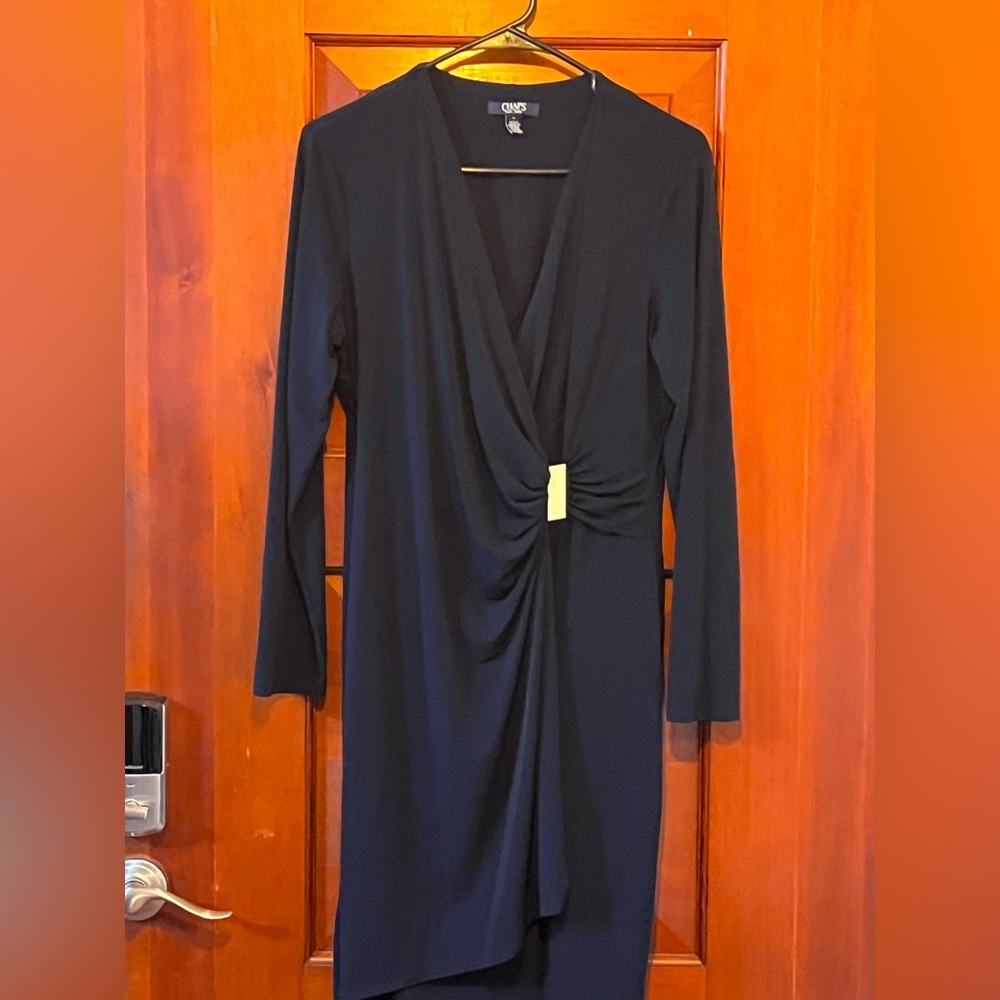 Chaps Navy blue gold dress 14 L Large